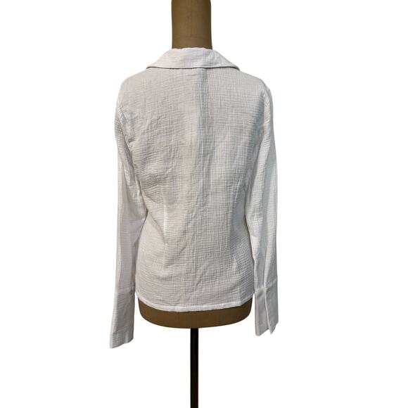 Favorite Daughter The Tied and True Top White Cotton Long Sleeve Tie size XS New - Picture 6 of 6